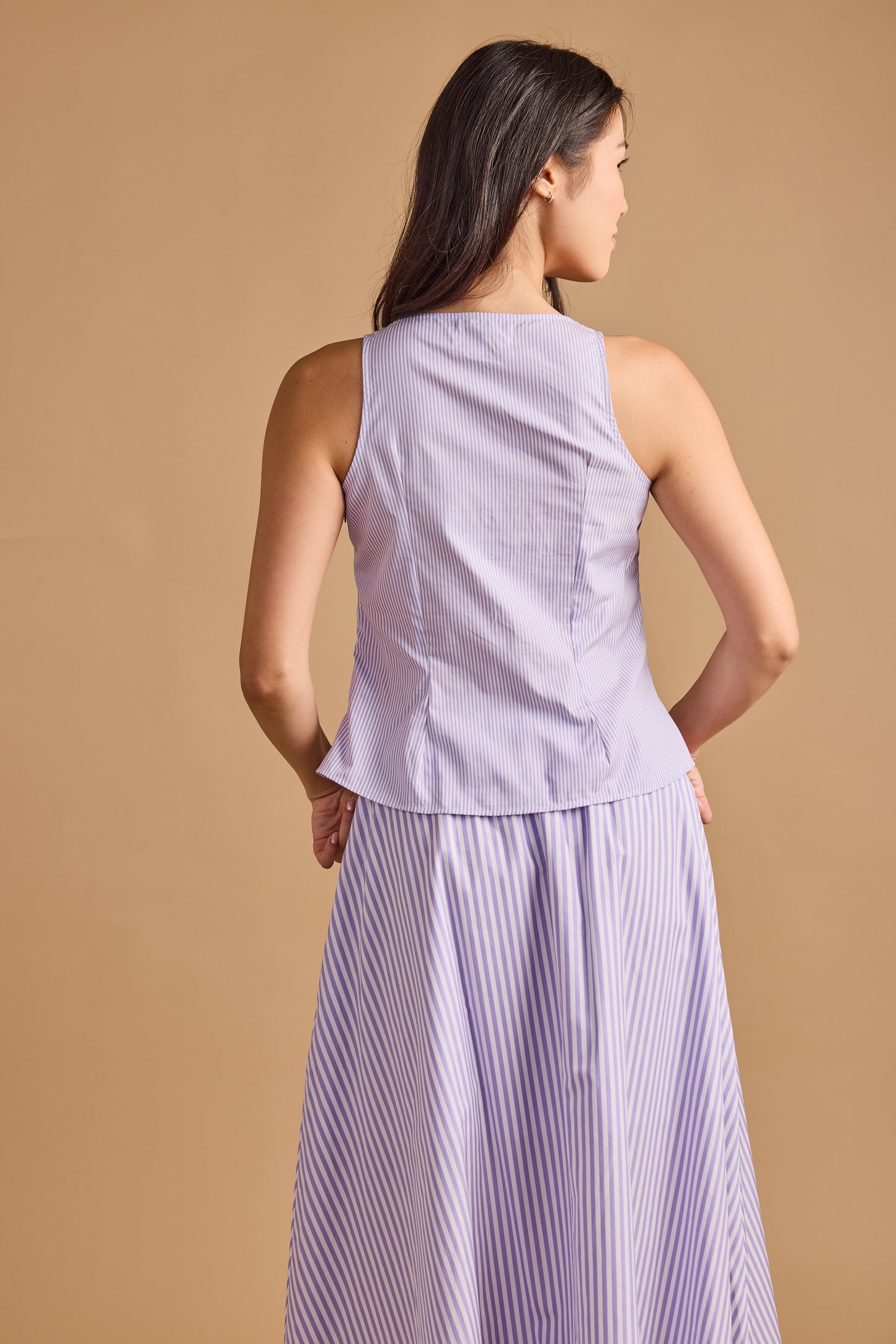 Louanne Top - Lavender Stripe