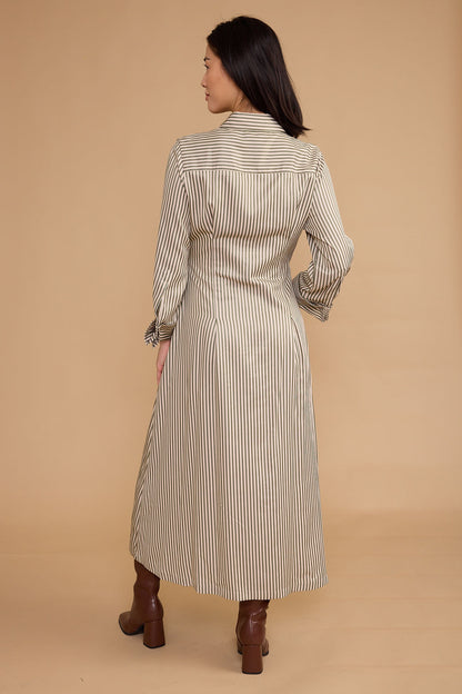 Miles Dress - Olive Grove Stripe