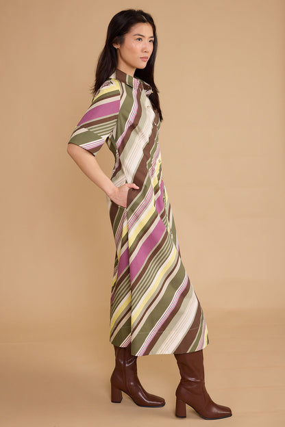 Justine Dress - Vineyard Stripe