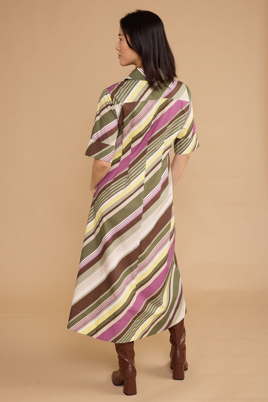 Justine Dress - Vineyard Stripe
