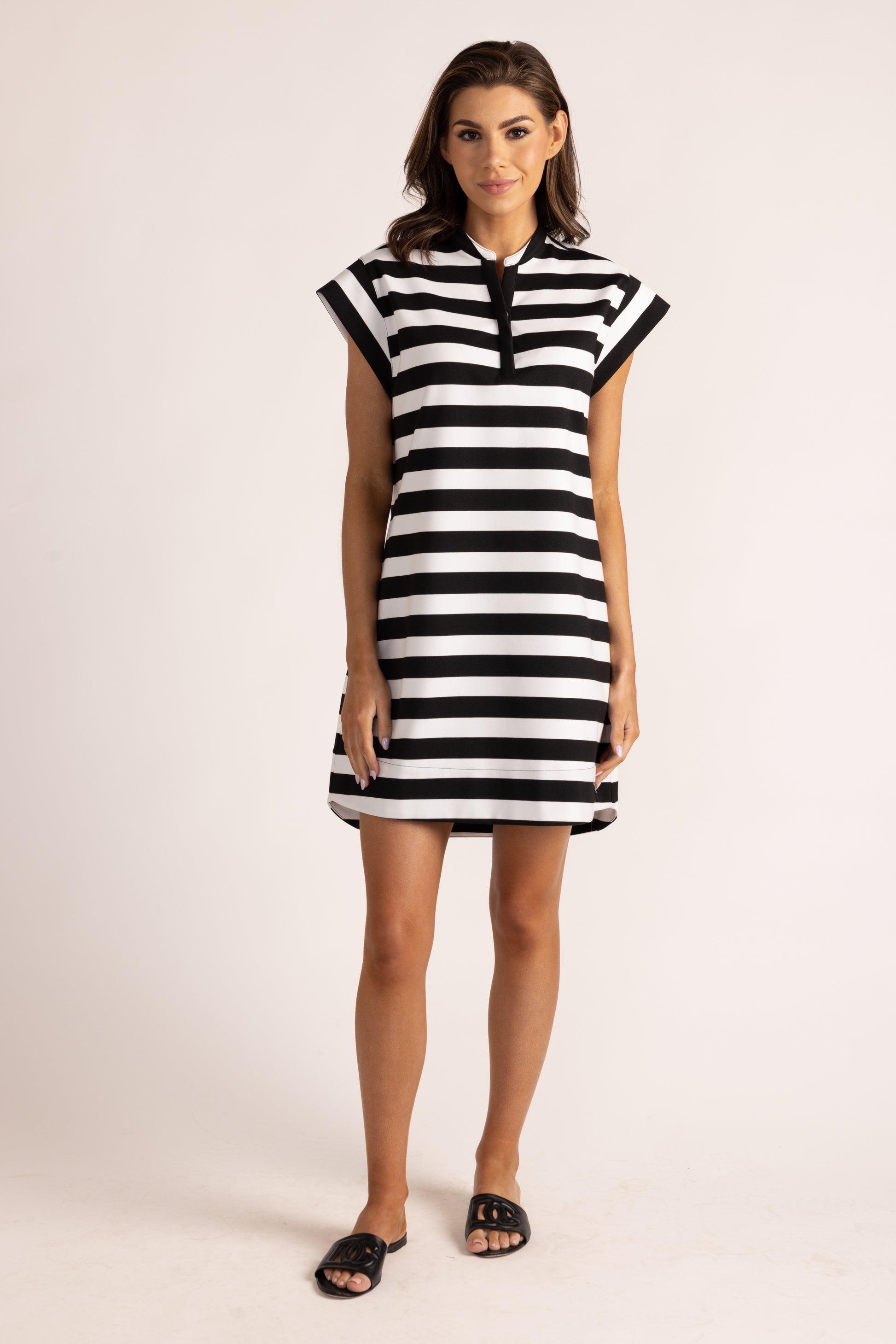 Audrey Dress - Black Stripe