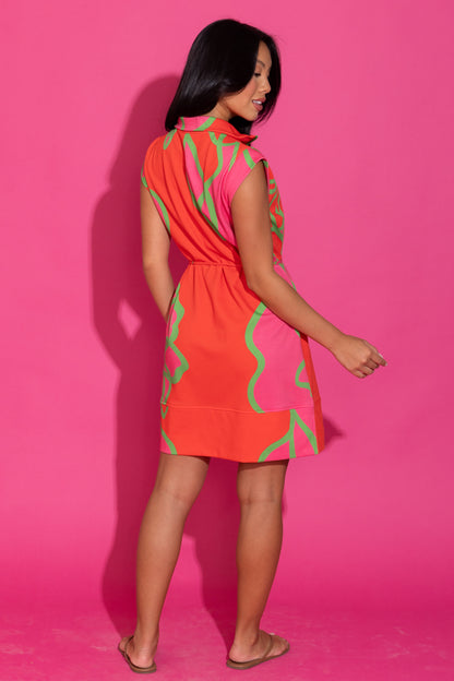 Leigh Dress - Fuchsia Outline