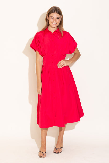 Becca Dress - Poppy Pink