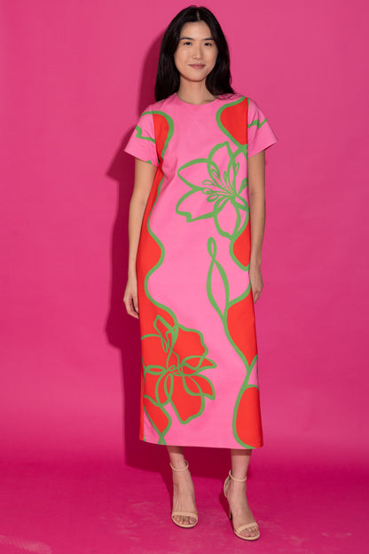 Elliot Dress - Fuchsia Outline