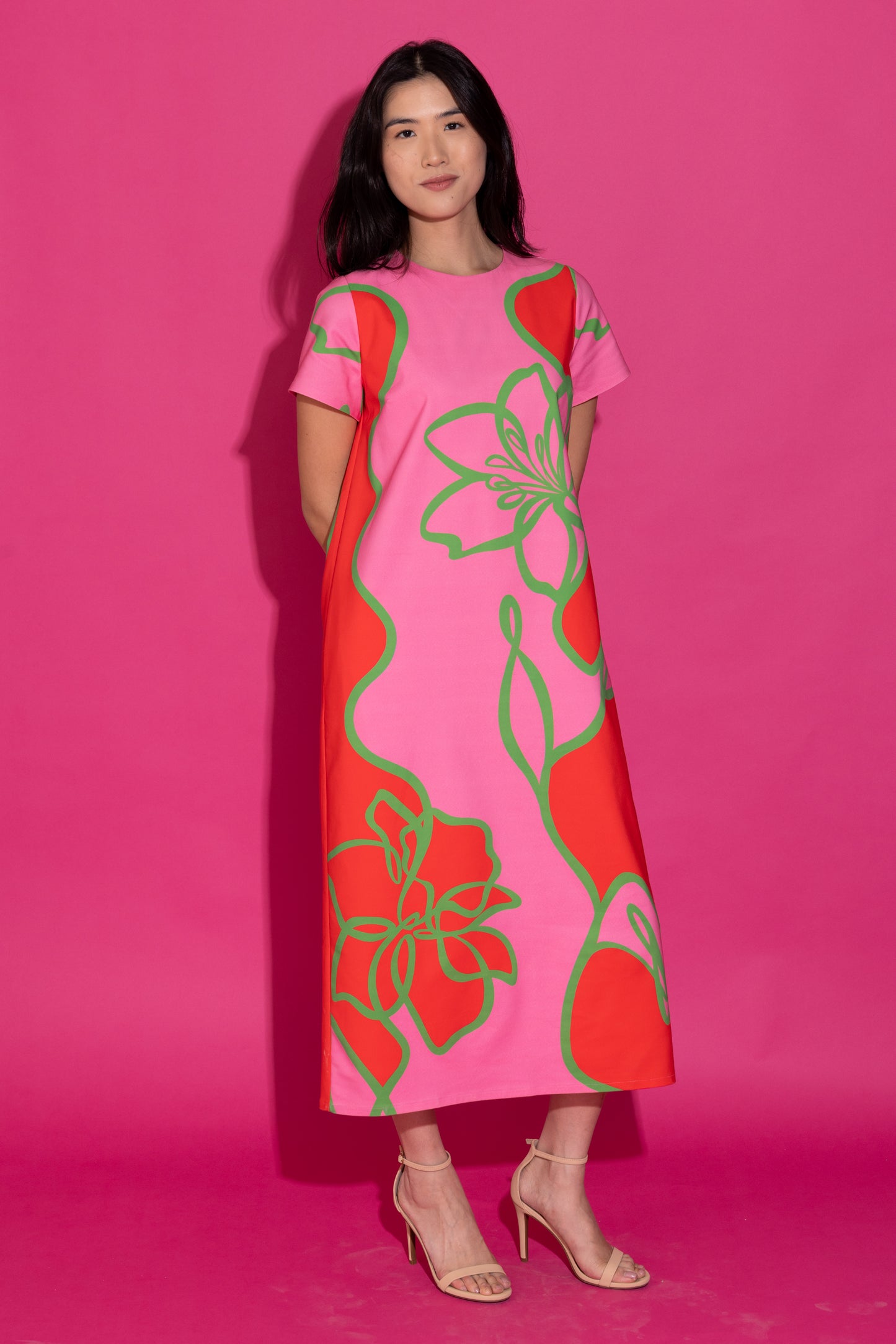 Elliot Dress - Fuchsia Outline