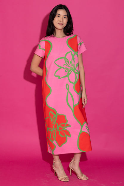 Elliot Dress - Fuchsia Outline