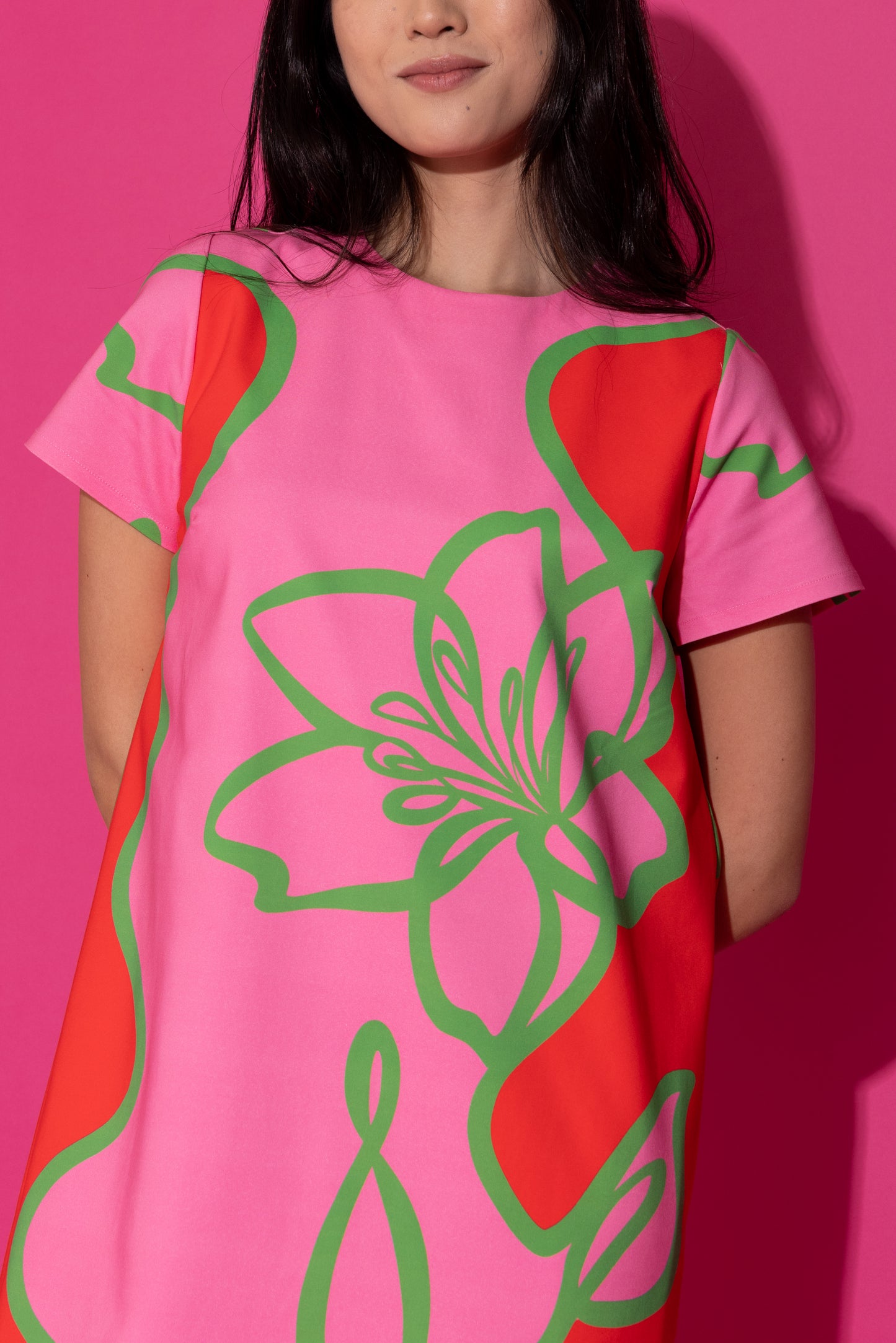 Elliot Dress - Fuchsia Outline