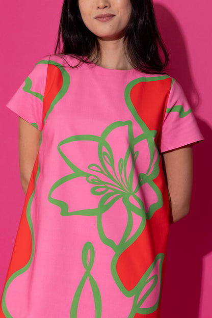 Elliot Dress - Fuchsia Outline