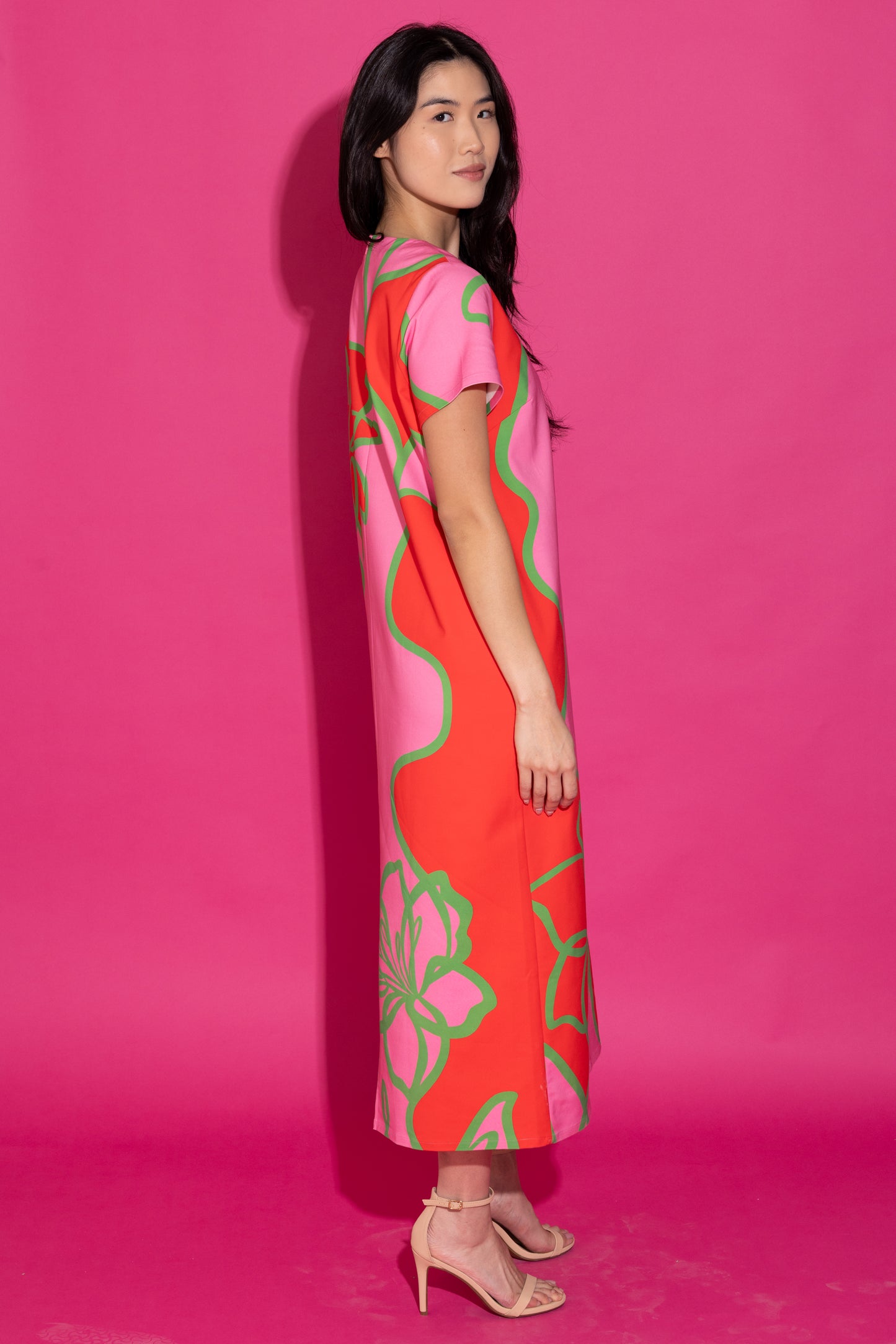 Elliot Dress - Fuchsia Outline