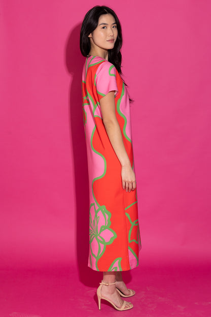 Elliot Dress - Fuchsia Outline