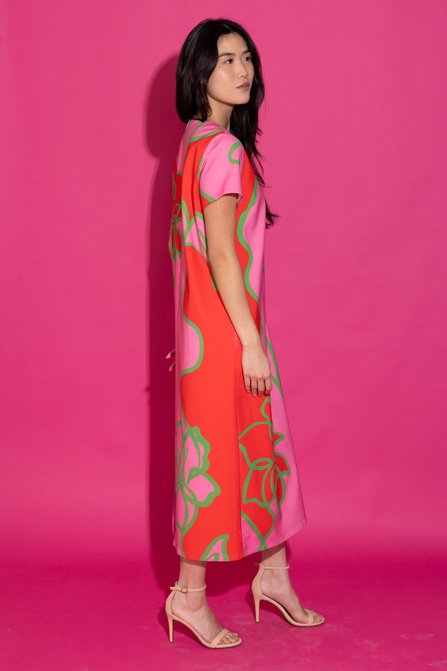 Elliot Dress - Fuchsia Outline