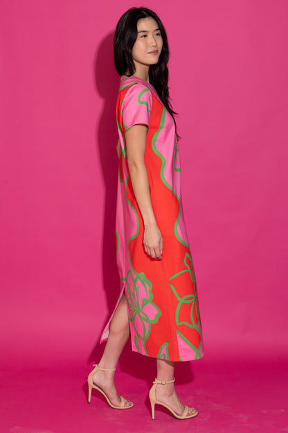 Elliot Dress - Fuchsia Outline