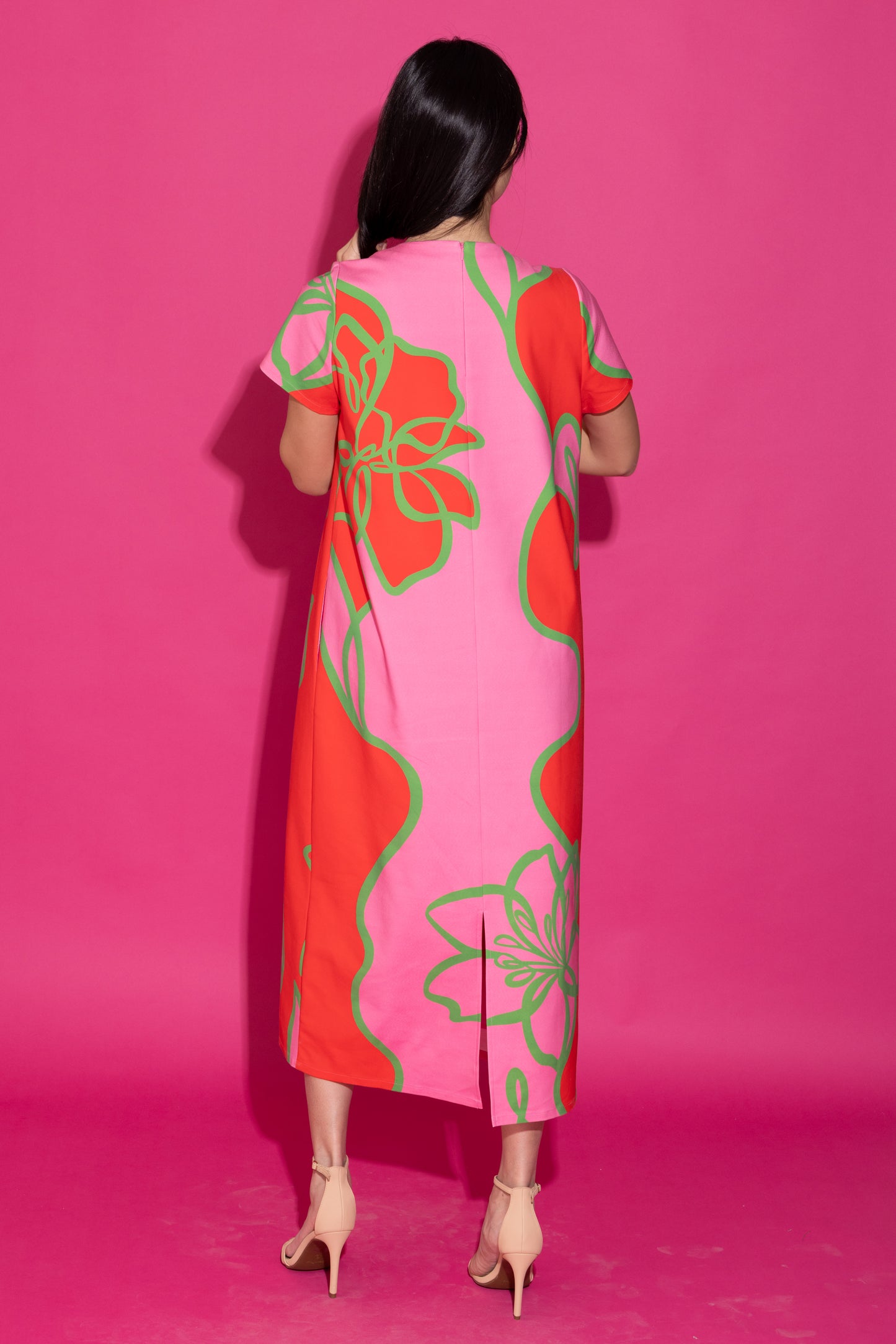 Elliot Dress - Fuchsia Outline