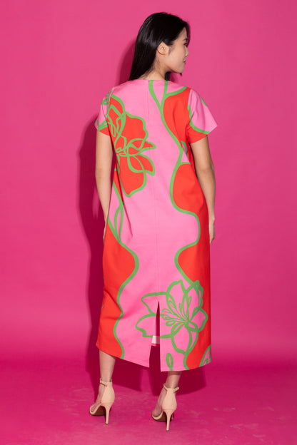 Elliot Dress - Fuchsia Outline