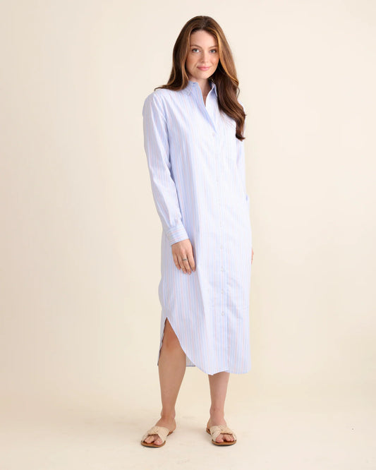 Louisiana Dress - Blue Stripe