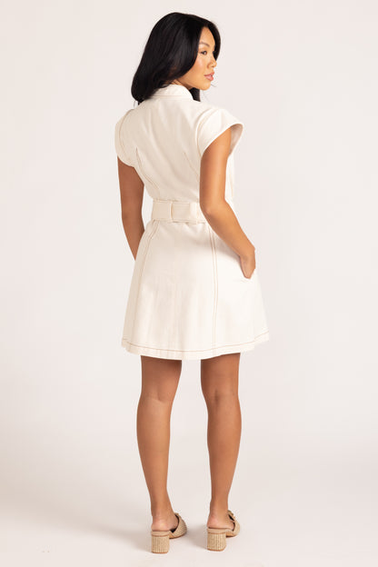 Suzie Dress - Ivory Denim