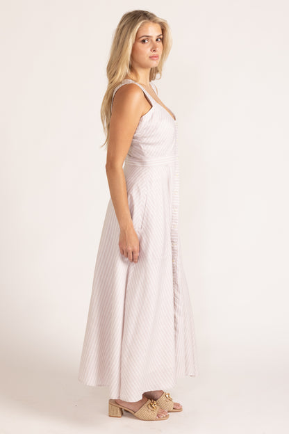 Florence Dress - Sand Ticking