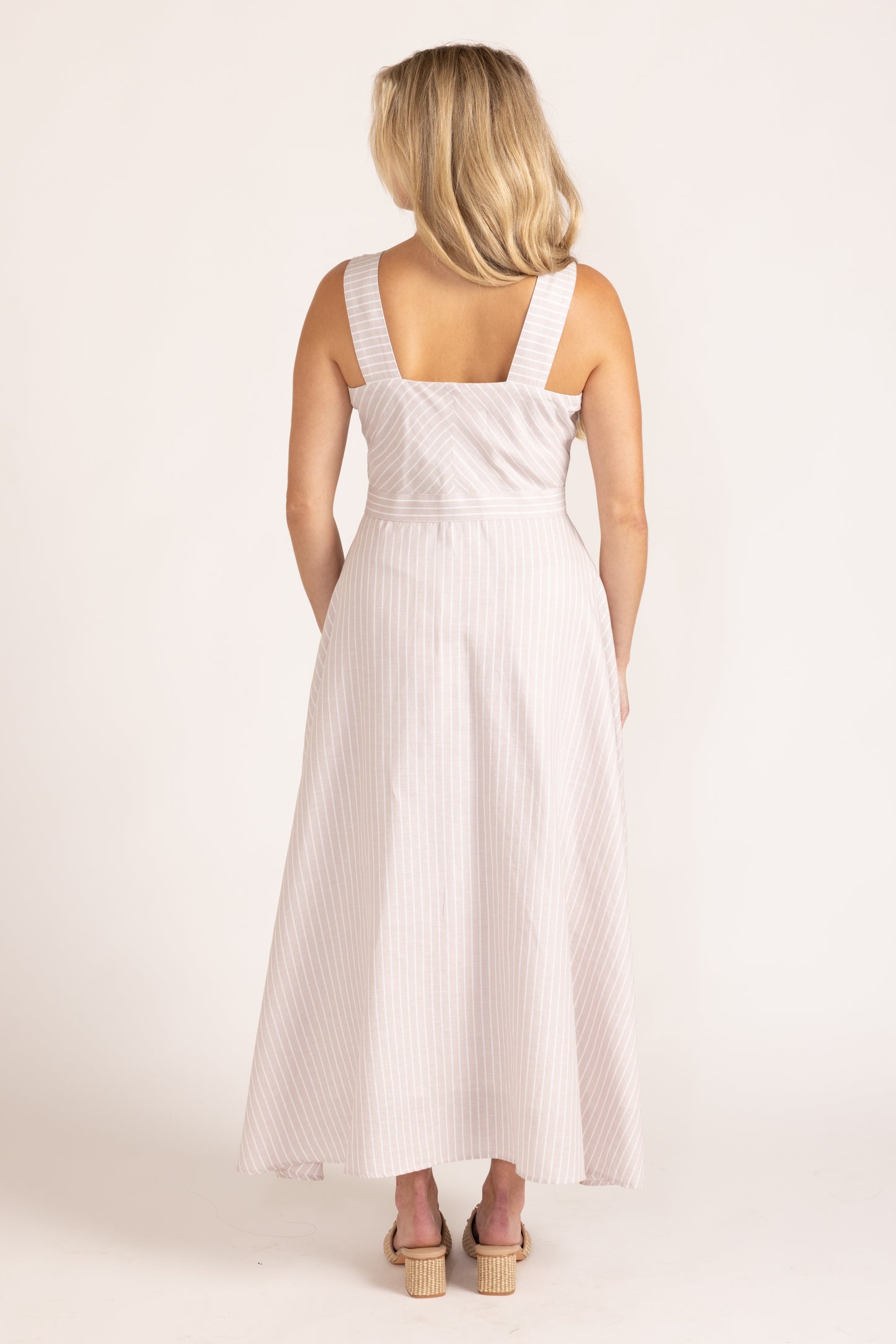 Florence Dress - Sand Ticking
