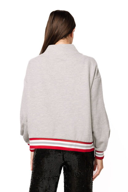 Queen of Sparkles Licensed Alabama Grey Gingham Mascot Mock Neck Sweatshirt