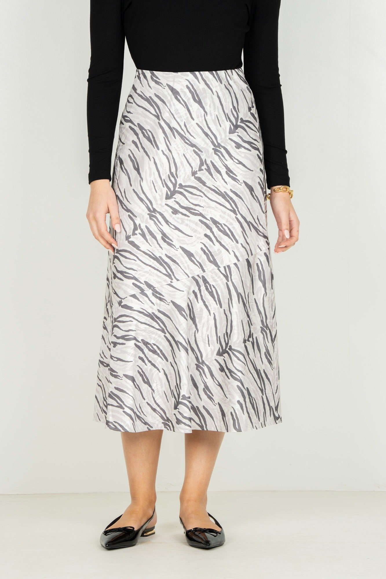 Bias Midi Skirt - Wild Marble