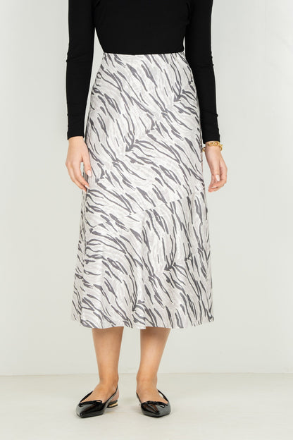 Bias Midi Skirt - Wild Marble