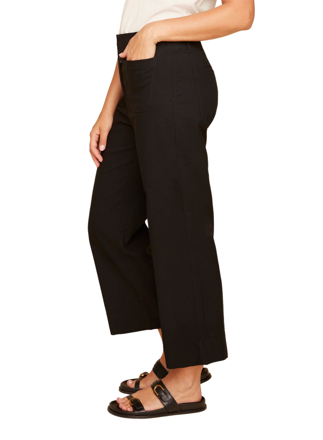 Cropped Straight Pant - Black