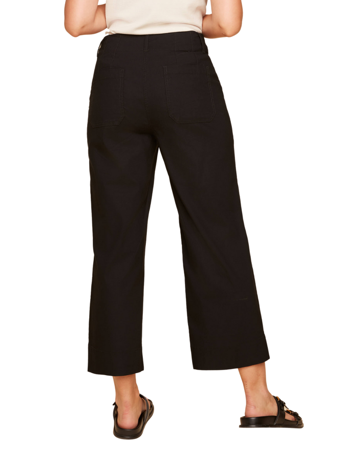 Cropped Straight Pant - Black