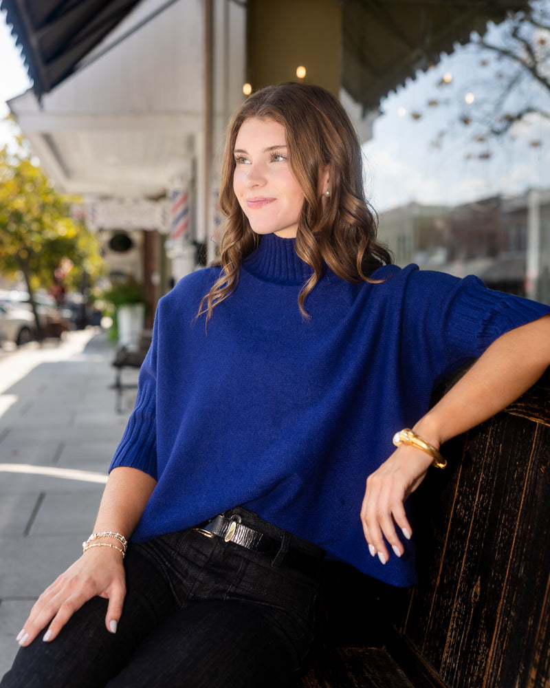 The Maple Turtleneck Sweater - Blue