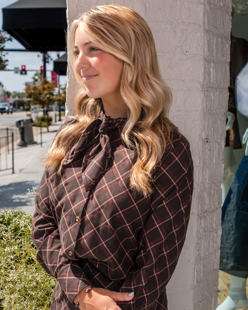 Autumn Plaid Blouse - Cocoa Plaid