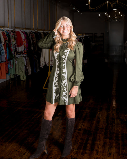 August Embroidery Short Dress