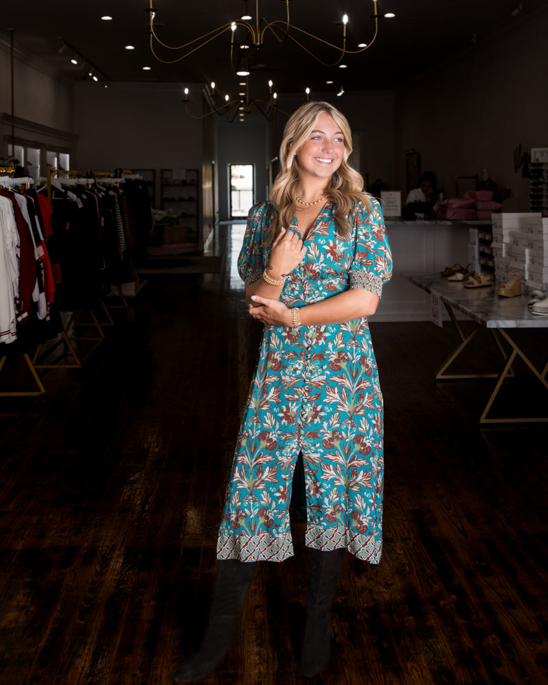 Reese Dress - Grandeur Turquoise