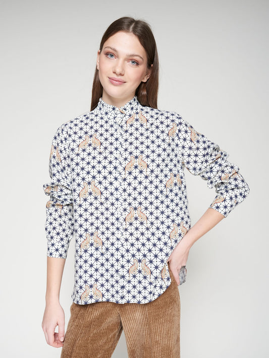 Andy Leopard and Star Print Shirt - White