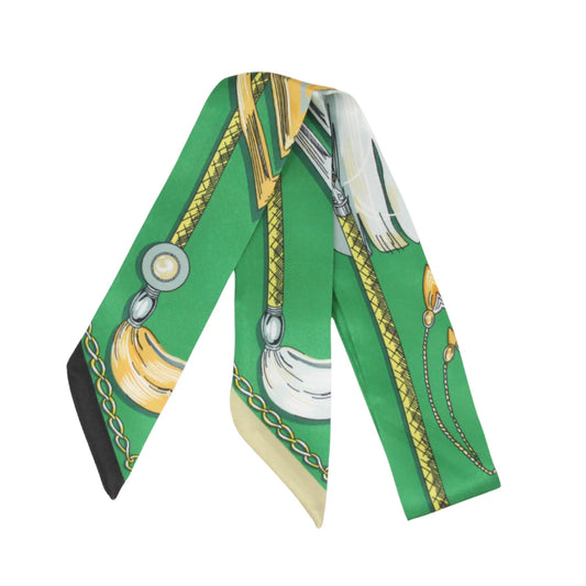 Horse Tack Inspired Twilly Scarf - Kelly Green