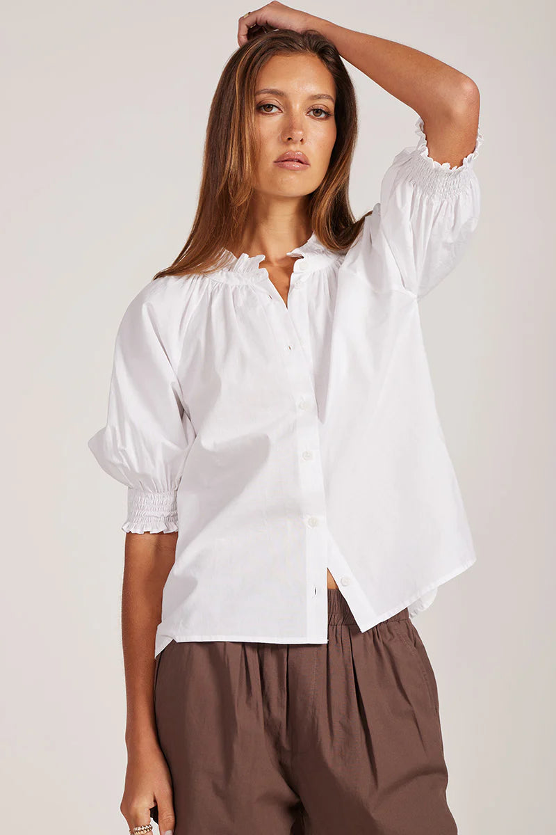 Isabelle Smock Top - White