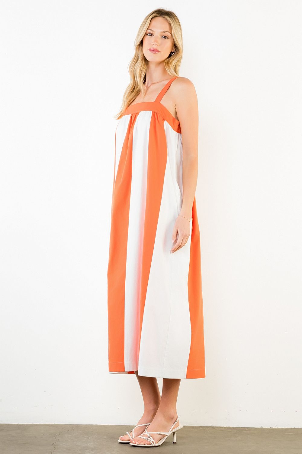 Stripes Midi Dress - Red