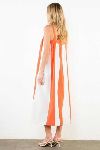 Stripes Midi Dress - Red