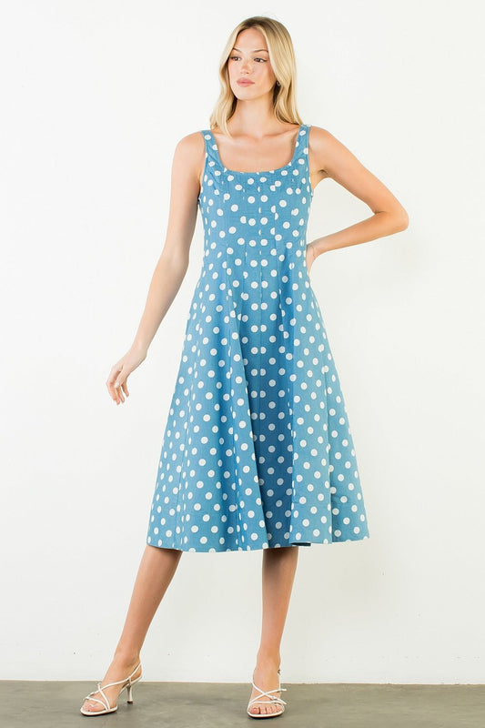 Polka Dot Dress - Blue