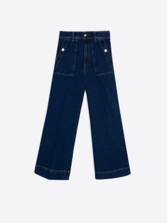 Noa Denim Trouser - Medium Blue Denim