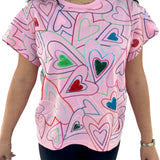 Queen of Sparkles Light Pink Groovy Heart Tee Shirt