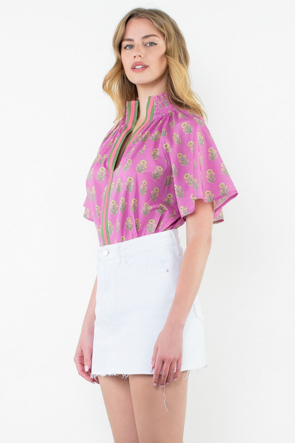 Flower Print Top - Purple