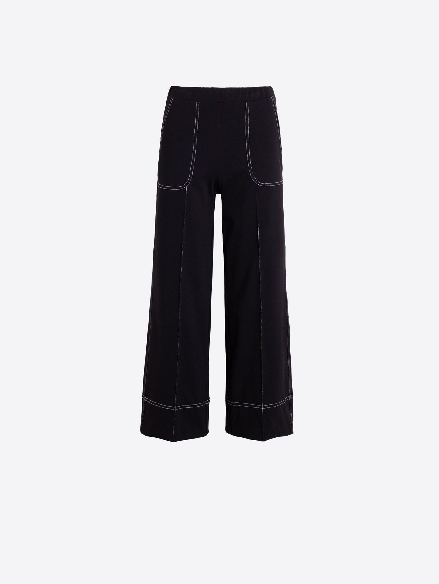 Wide-Leg Trousers - Black