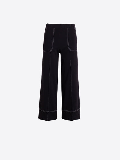 Wide-Leg Trousers - Black