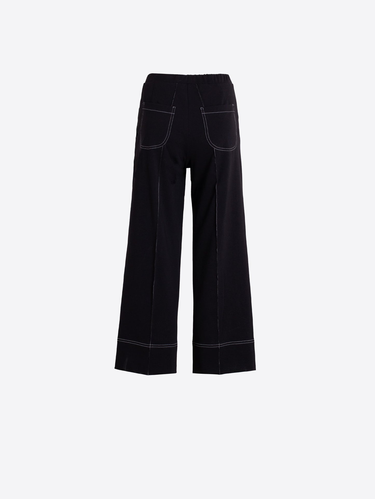 Wide-Leg Trousers - Black
