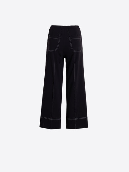 Wide-Leg Trousers - Black