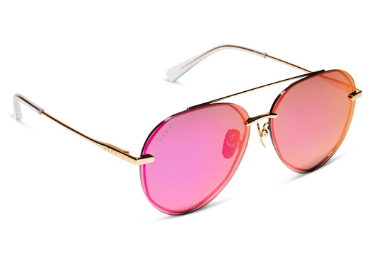 DIFF Eyewear - Lenox - Gold Sunset Mirror Sunglasses